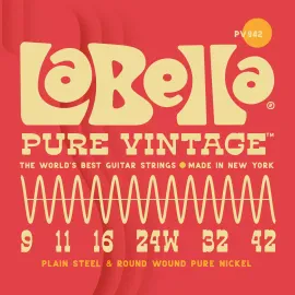 Струны для электрогитары La Bella PV942 Pure Vintage Nickel 9-42