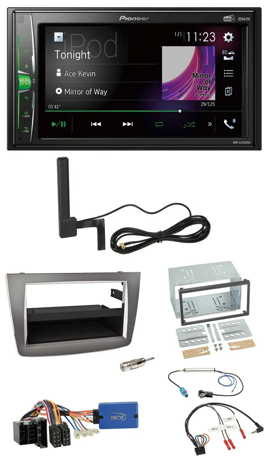 Pioneer MP3 DAB Lenkrad 2DIN Bluetooth Autoradio für Alfa Romeo Mito 13-18 955 I