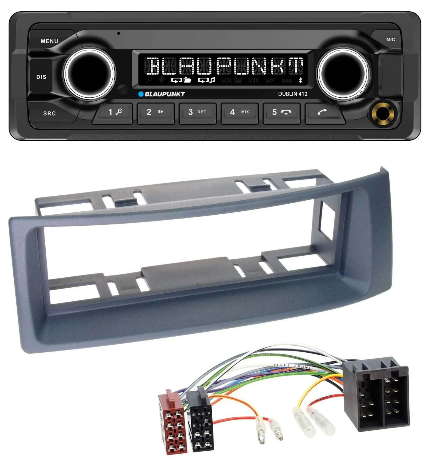 Blaupunkt MP3 Bluetooth USB AUX Autoradio für Renault Scenic Megane bis 03 grau
