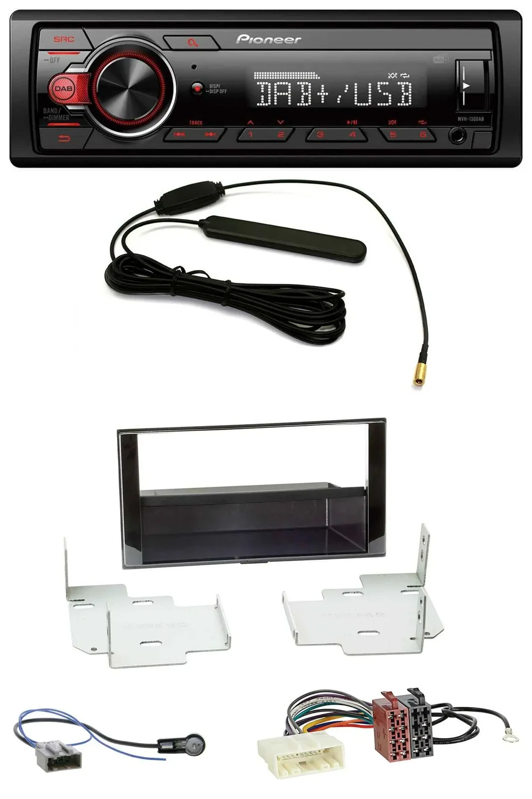 Pioneer MP3 DAB 1DIN AUX USB Autoradio für Nissan Micra, Note (ab 2013)