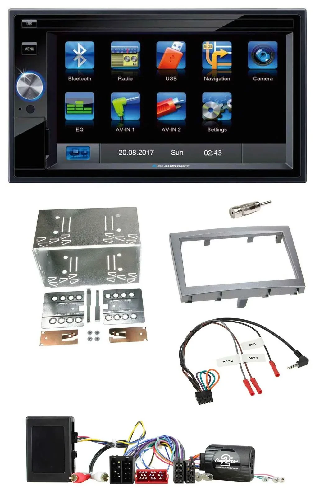 Blaupunkt Lenkrad USB Bluetooth TMC 2DIN Navigation für Porsche 911 Boxster Caym