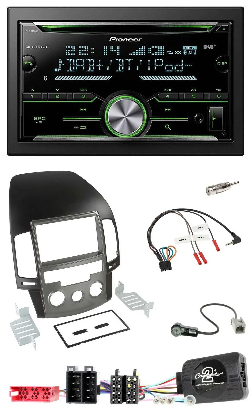 Автомагнитола для Hyundai i30 Pioneer 2DIN, Bluetooth, DAB, USB, CD