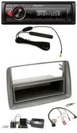 Pioneer MP3 DAB 1DIN Lenkrad USB Autoradio für Fiat Panda 169 2007-2012 grau