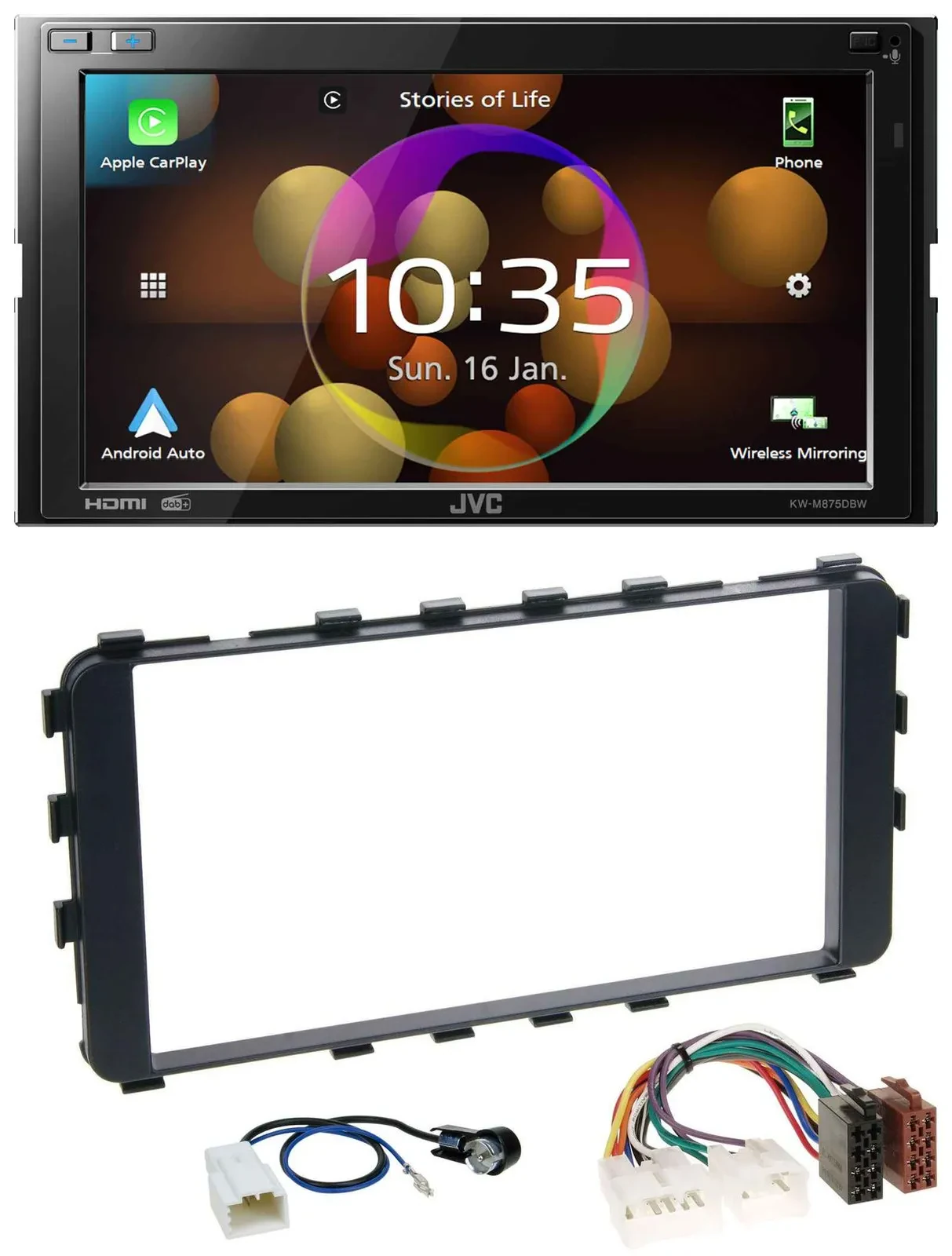 JVC DAB MP3 2DIN Bluetooth USB Autoradio für Toyota Yaris 2006-2011 OEM-Navi