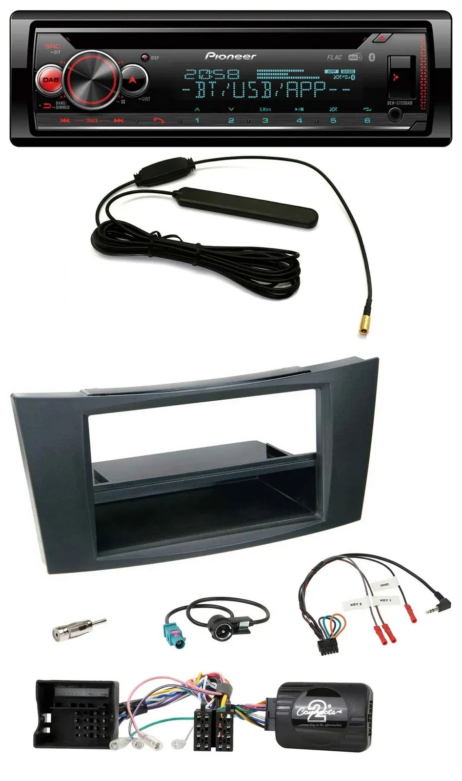 Автомагнитола Pioneer CD, USB, DAB, Bluetooth для Mercedes E-Class 2002–2008, совместимая с управлением на руле