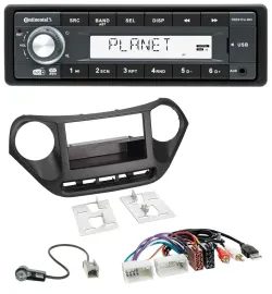 Continental MP3 AUX USB DAB 1DIN Autoradio für Hyundai i10 (ab 2013) AUX USB