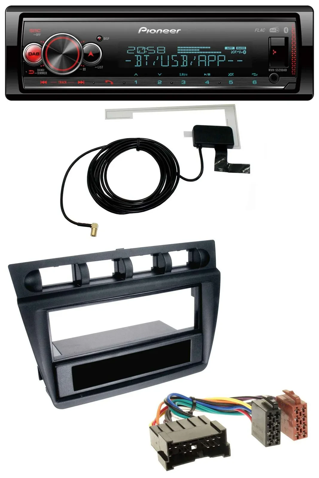 Автомагнитола для Kia Picanto (с 2006) Pioneer Bluetooth, DAB, USB, MP3, черная