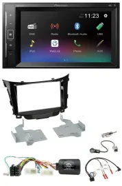Автомагнитола для Hyundai i30 2012–2017 Pioneer 2DIN, DAB, Bluetooth, USB, поддержка кнопок на руле