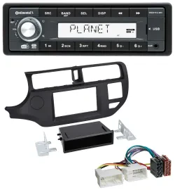 Continental MP3 AUX USB DAB 1DIN Autoradio für Kia Rio (UB 2011-2014) schwarz