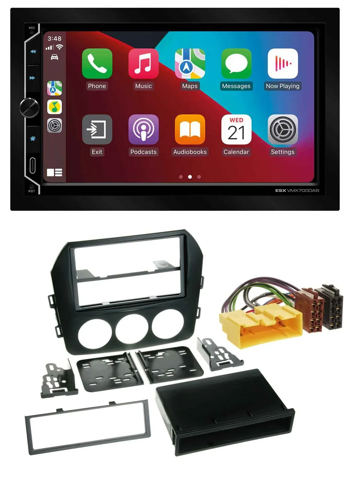 ESX 2DIN DAB USB MP3 Bluetooth Autoradio für Mazda MX 5 (NC, ab 2008)