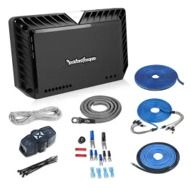 Rockford Fosgate T400-4 400W 4-Channel Car Amplifier w/ Free NVX 4-Gauge Amp Kit