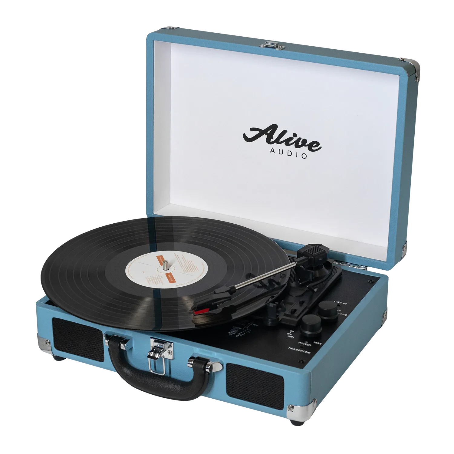 Виниловый проигрыватель Alive Audio GLAM Aqua c Bluetooth и встроенной стереосистемой