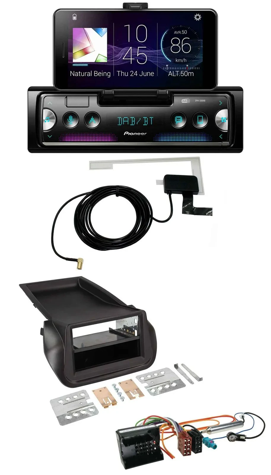 Автомагнитола для Citroen Nemo, Peugeot Bipper (с 2008) Pioneer с DAB, Bluetooth, MP3, USB