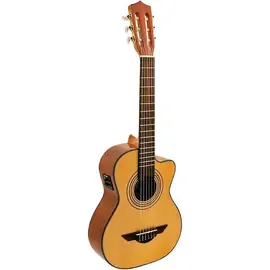Классическая гитара с подключением H. Jimenez Voz de Trio Cutaway Acoustic-Electric Requinto Guitar Natural