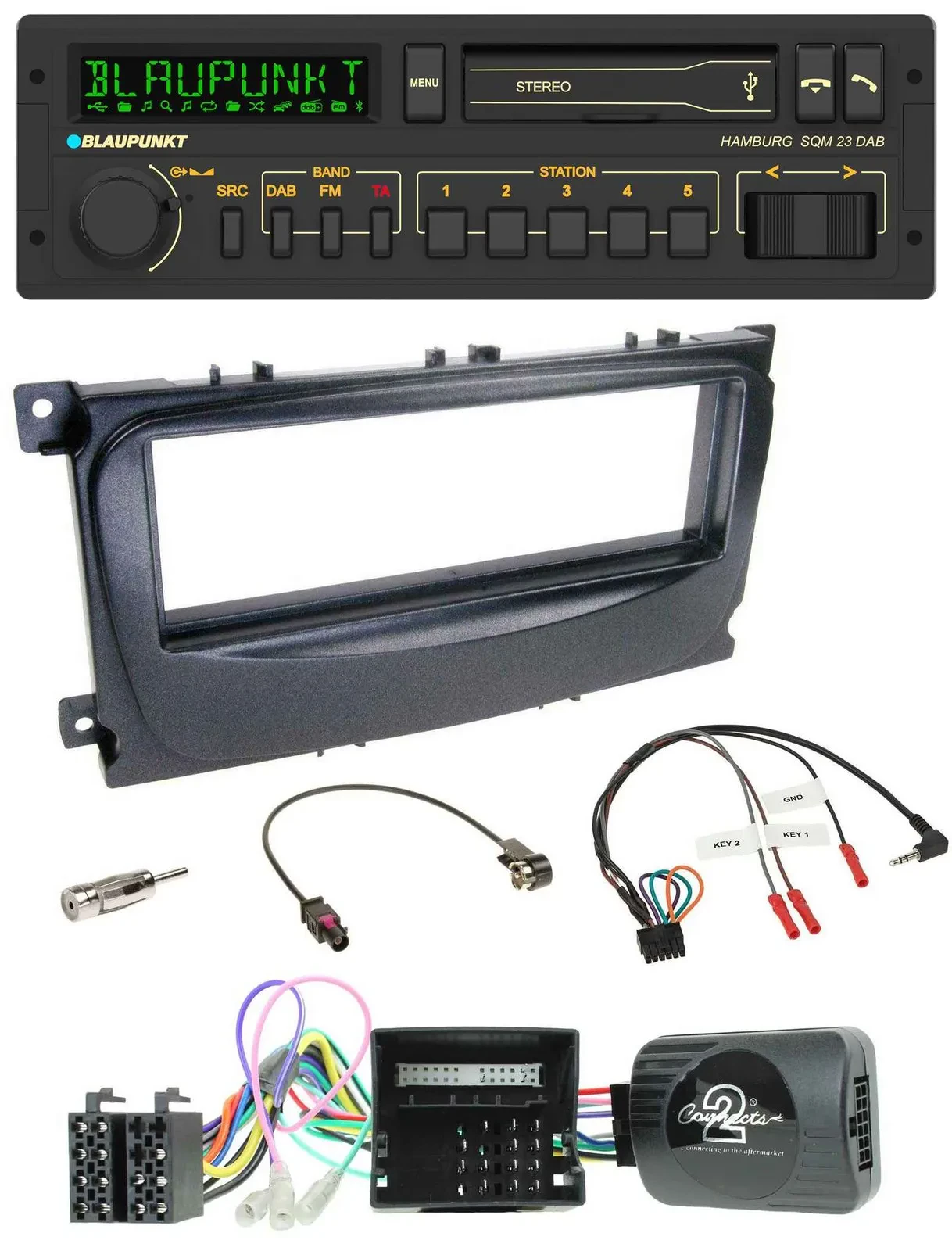 Blaupunkt USB DAB Bluetooth Lenkrad Autoradio für Ford Mondeo S-Max 2007-14 Can-