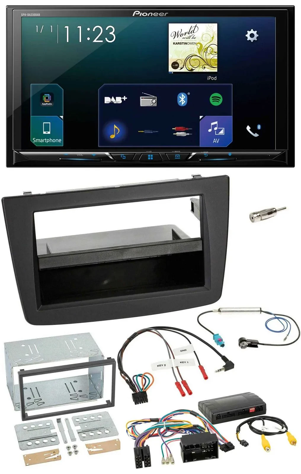 Pioneer Lenkrad Bluetooth USB 2DIN DAB Autoradio für Alfa Romeo Mito 14-18 Infoa