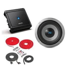 Alpine S2-W8D4 300W RMS 8" Dual 4-Ohm Car Subwoofer + Amplifier Kit