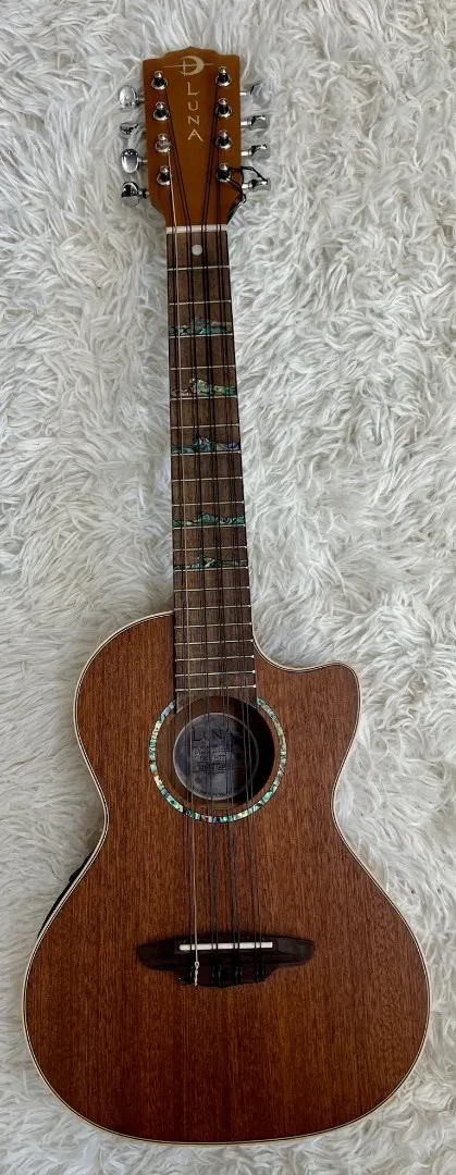 Luna Guitars Luna Uke HTT 8 High Tide Tenor 8 String Mahogany Acoustic Electric Ukulele w/Bag