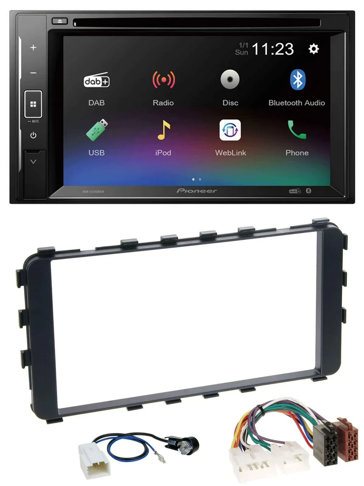 Pioneer Bluetooth MP3 USB 2DIN DAB DVD Autoradio für Toyota Yaris 2006-2011 OEM-