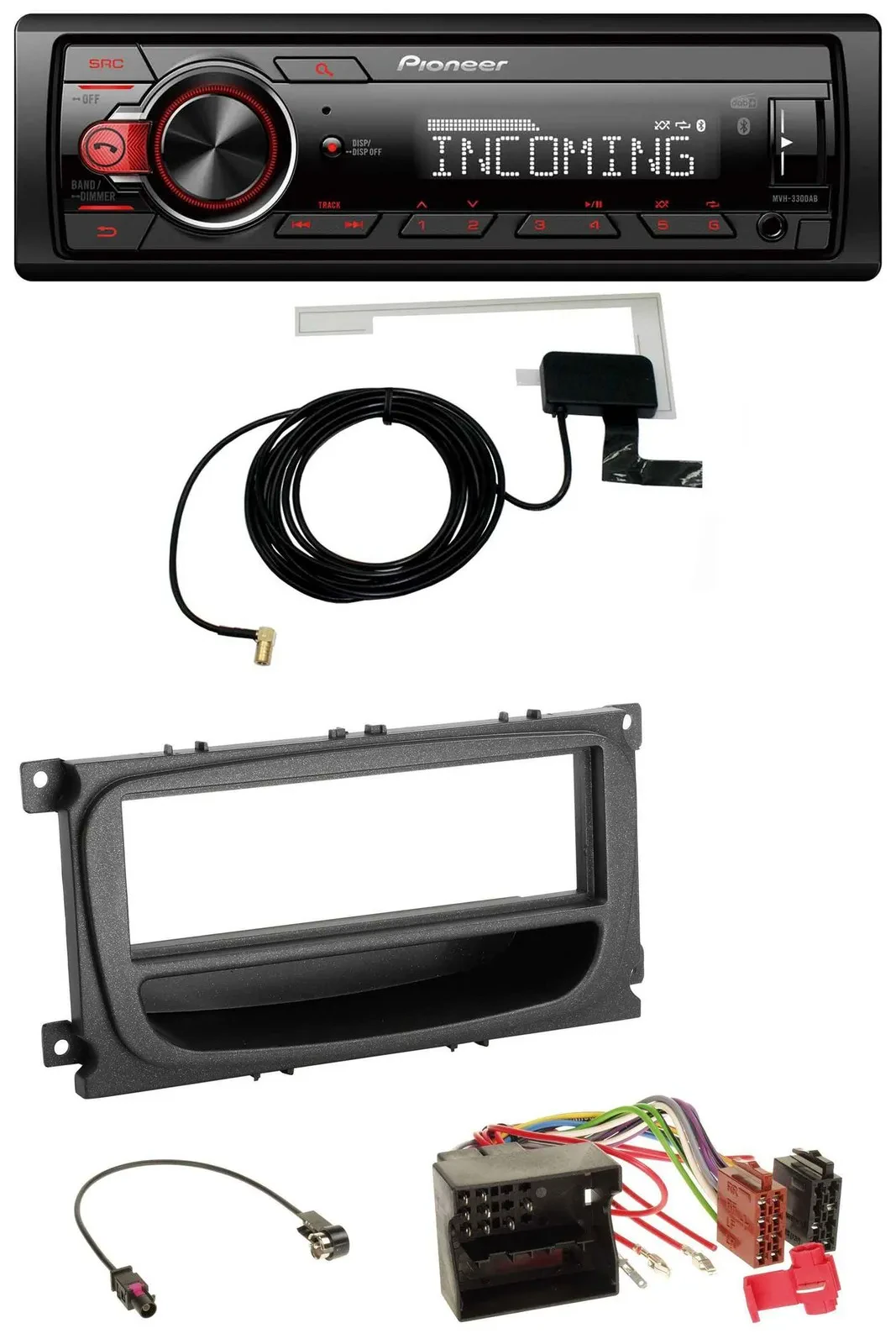 Автомагнитола Pioneer USB/MP3/DAB/Bluetooth для Ford C‑Max/Focus/Galaxy (с 2007)
