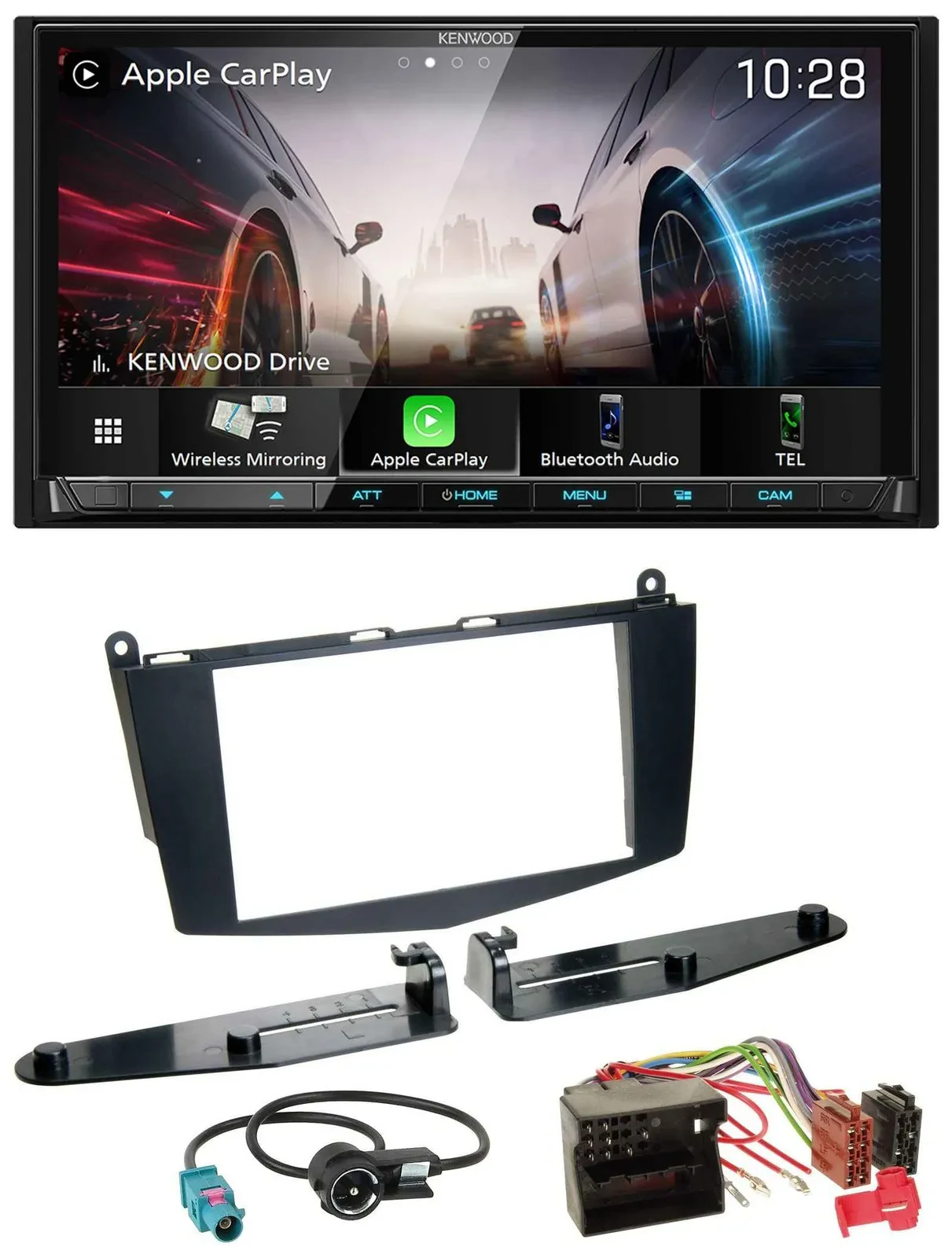 Kenwood MP3 2DIN USB DAB Bluetooth Autoradio für Mercedes C-Klasse 07-11 ohne Ta