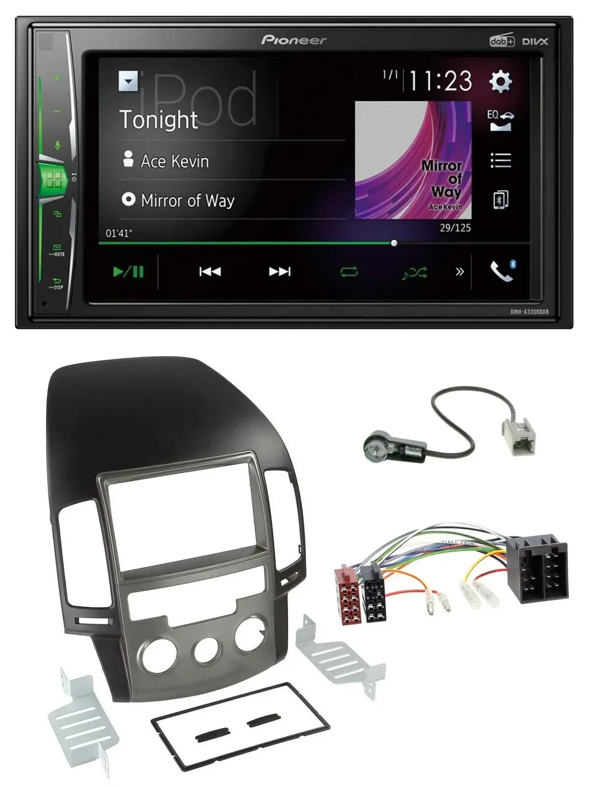 Автомагнитола для Hyundai i30 (с 2008) Pioneer 2DIN, DAB, USB, Bluetooth