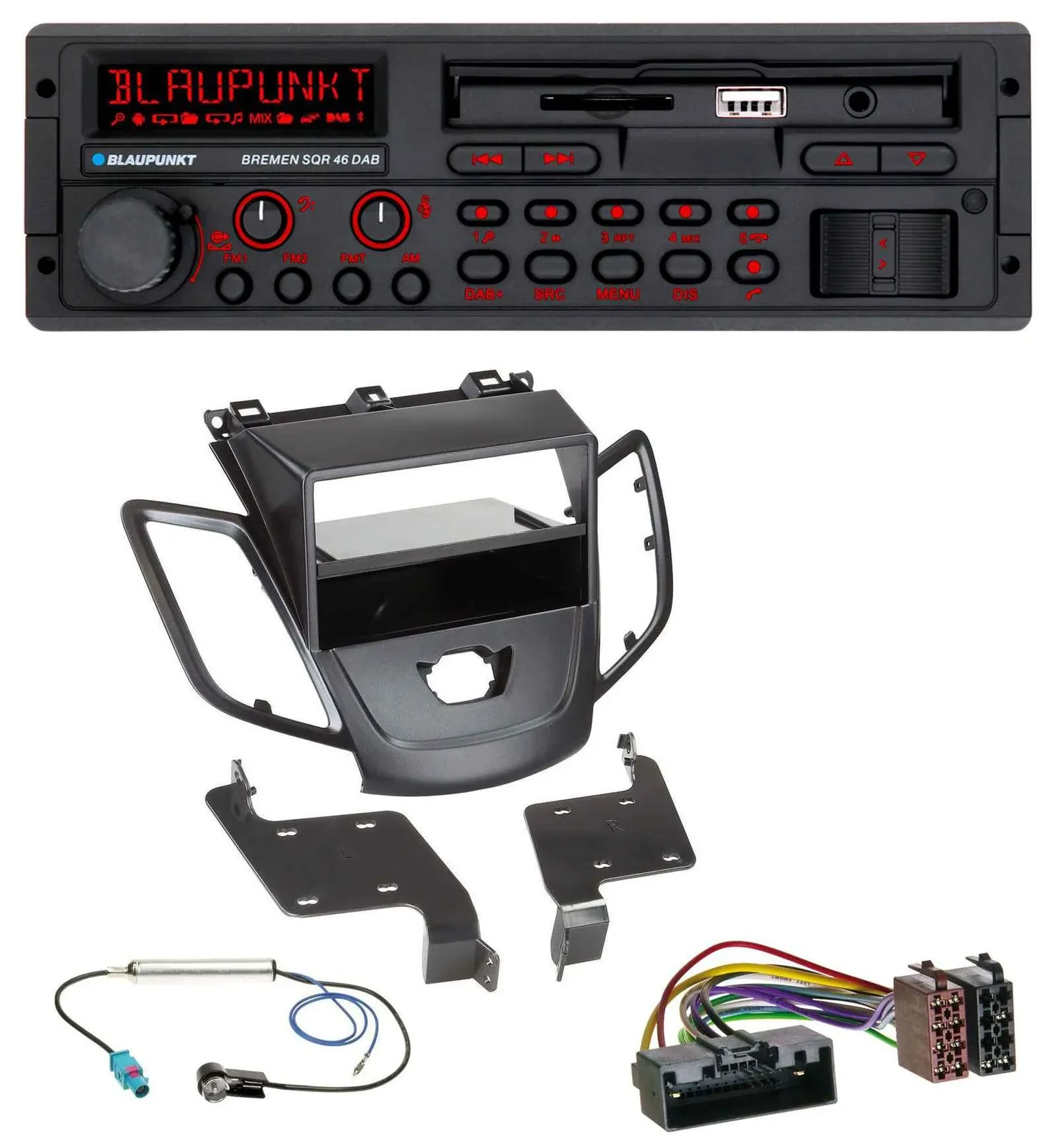 Blaupunkt SD MP3 USB Bluetooth DAB Autoradio für Ford Fiesta 10-17 JA8 ohne Disp