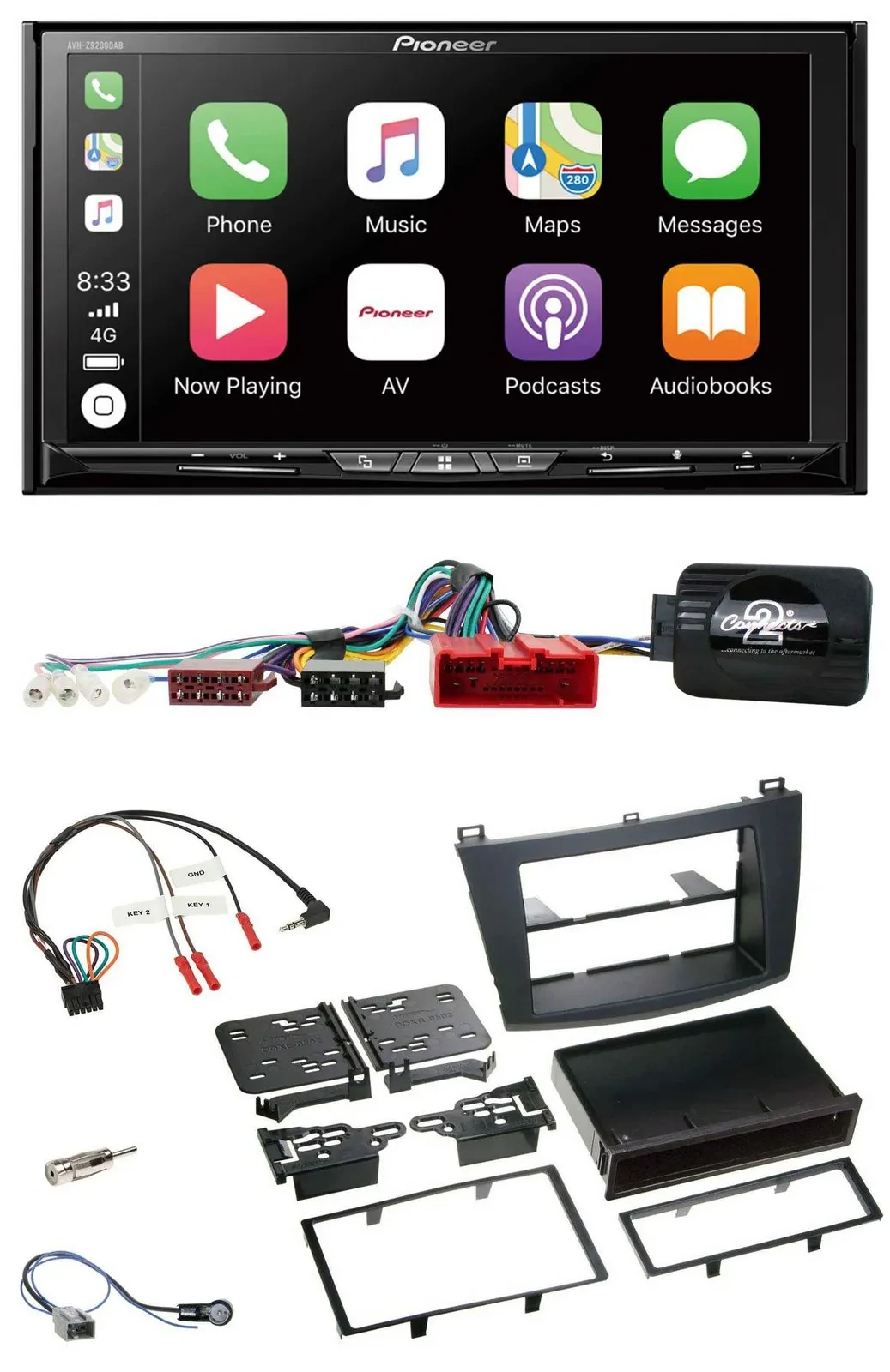 Pioneer 2DIN Lenkrad USB DAB DVD Bluetooth Autoradio für Mazda 3 09-13 Can-Bus