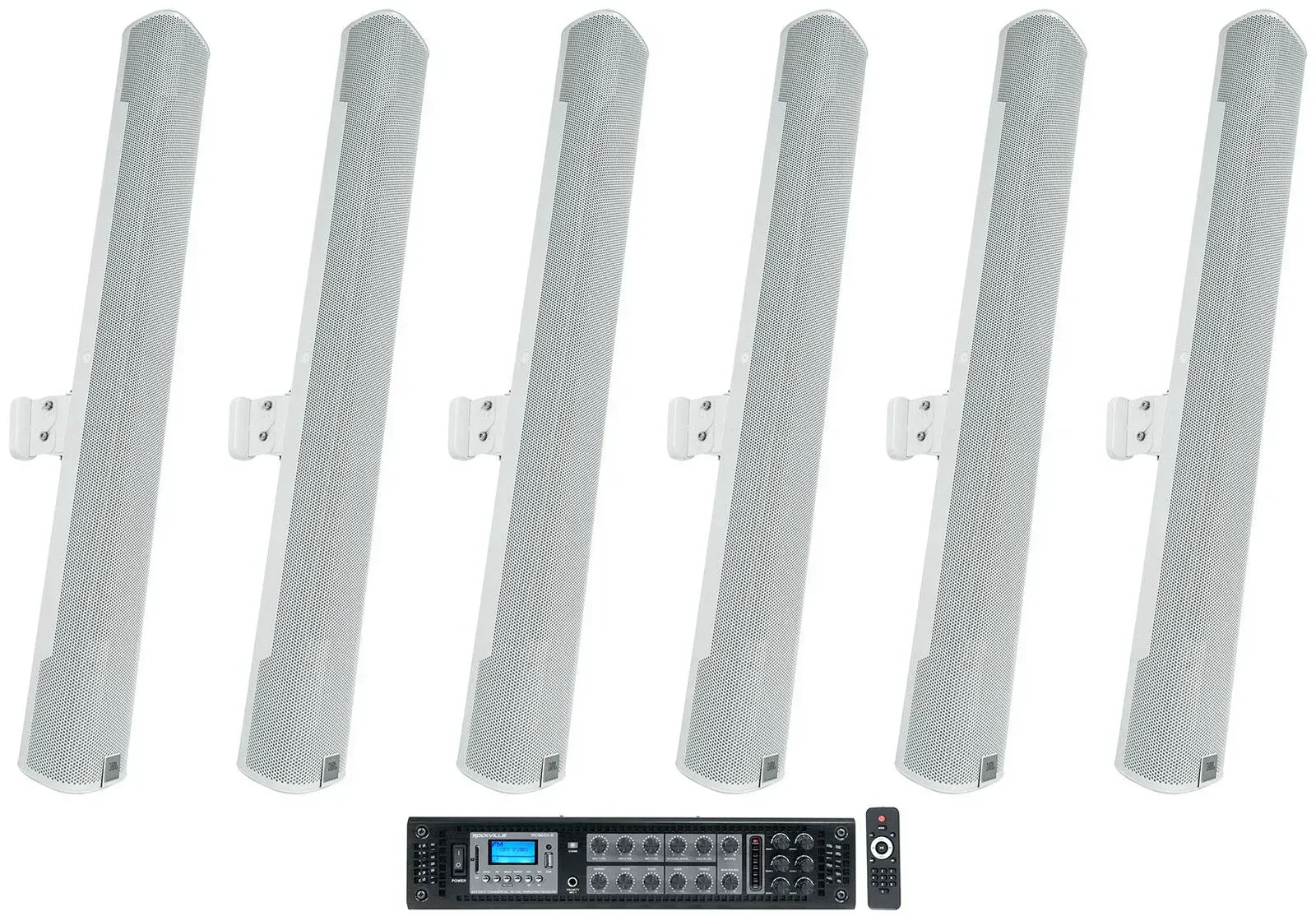 Настенная акустика Rockville RCS650-6+(6) JBL-COL800-WH White с усилителем (6 штук)
