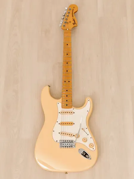 Электрогитара Fender Yngwie Malmsteen Stratocaster ST72-86DSC SSS Yellow White w/gigbag Japan 1991
