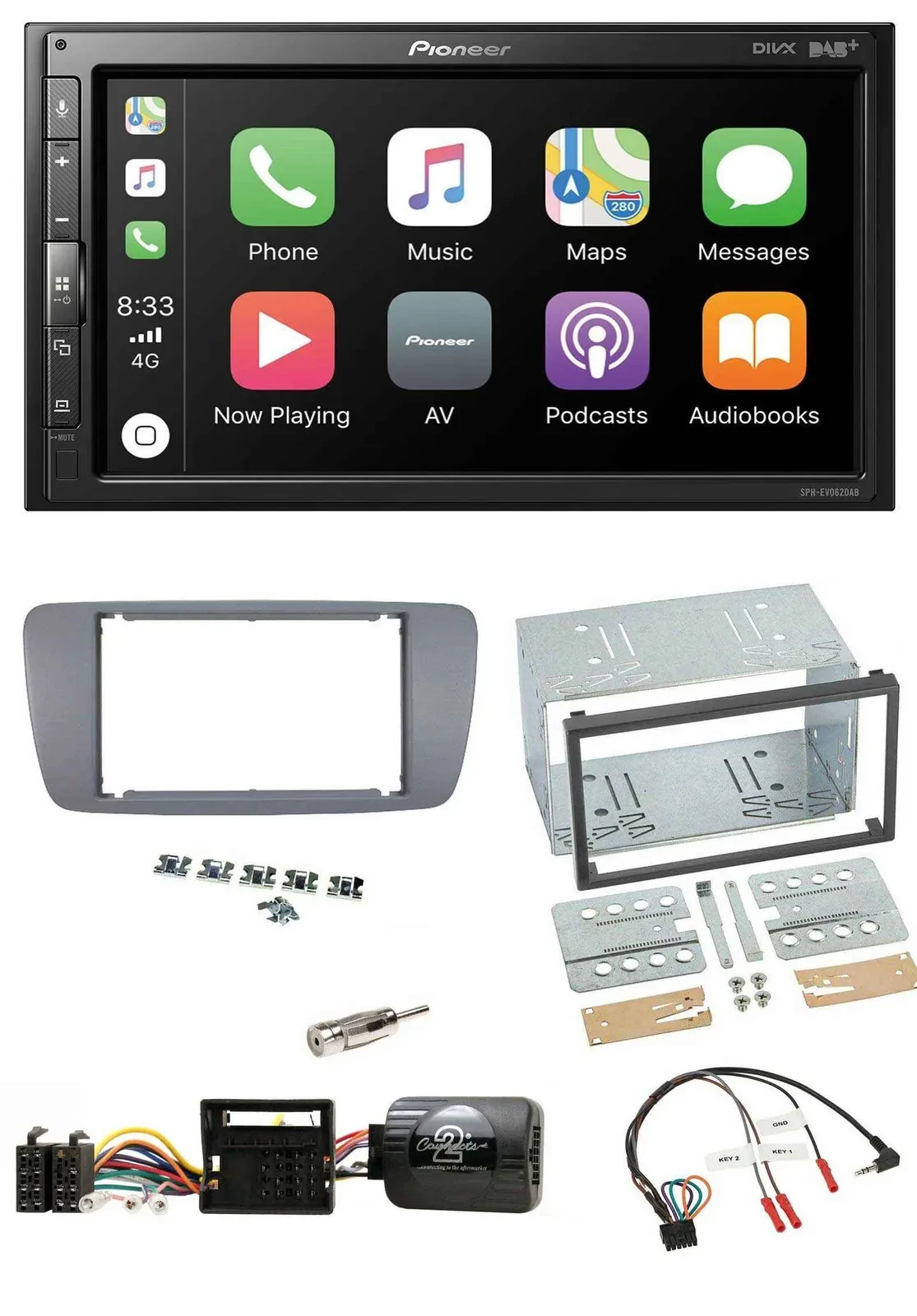 Pioneer USB Lenkrad DAB 2DIN Bluetooth Autoradio für Seat Ibiza ab 08 conemaragr