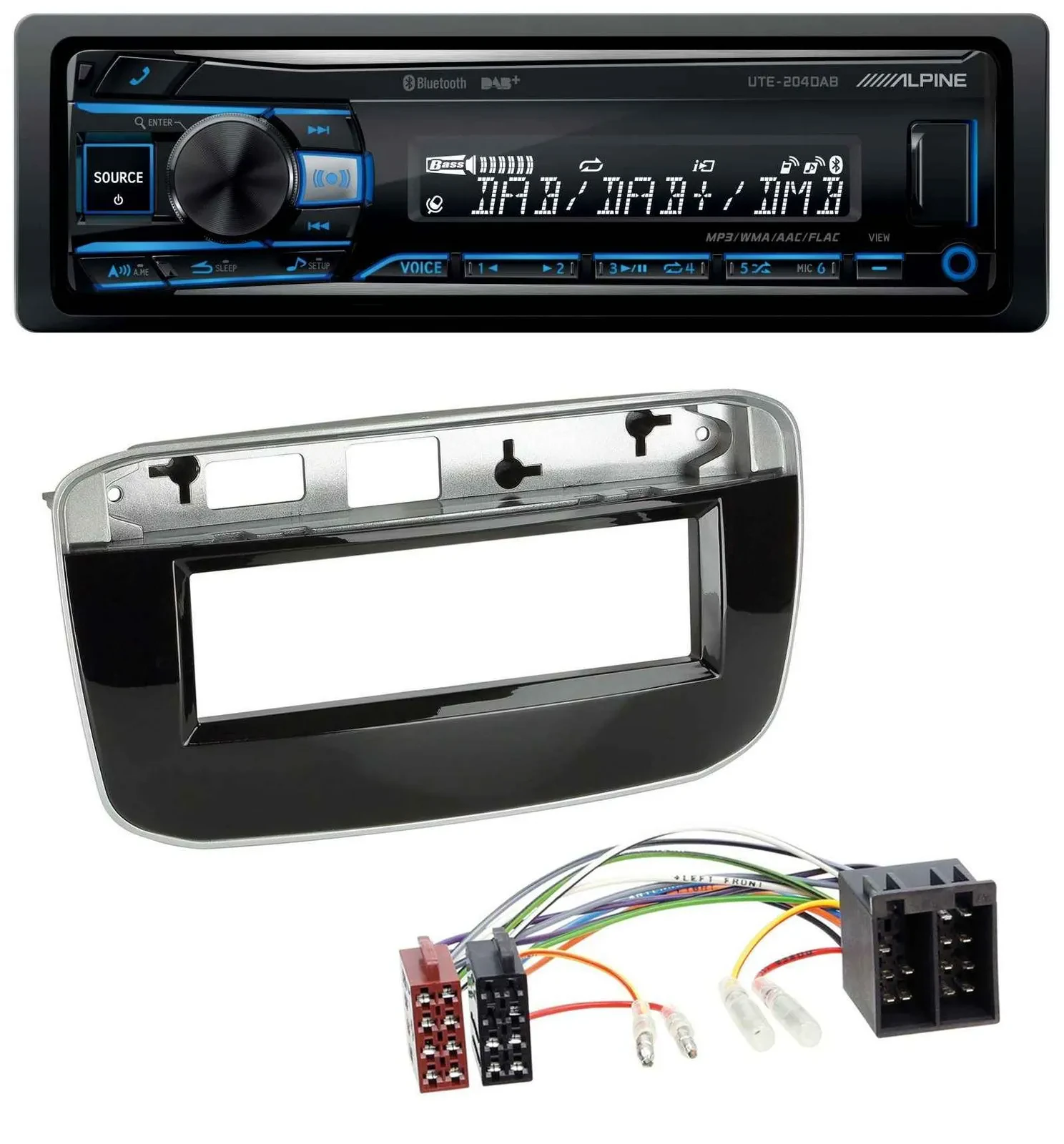 Alpine USB Bluetooth DAB MP3 Autoradio für Fiat Punto Punto Evo (ab 2011)
