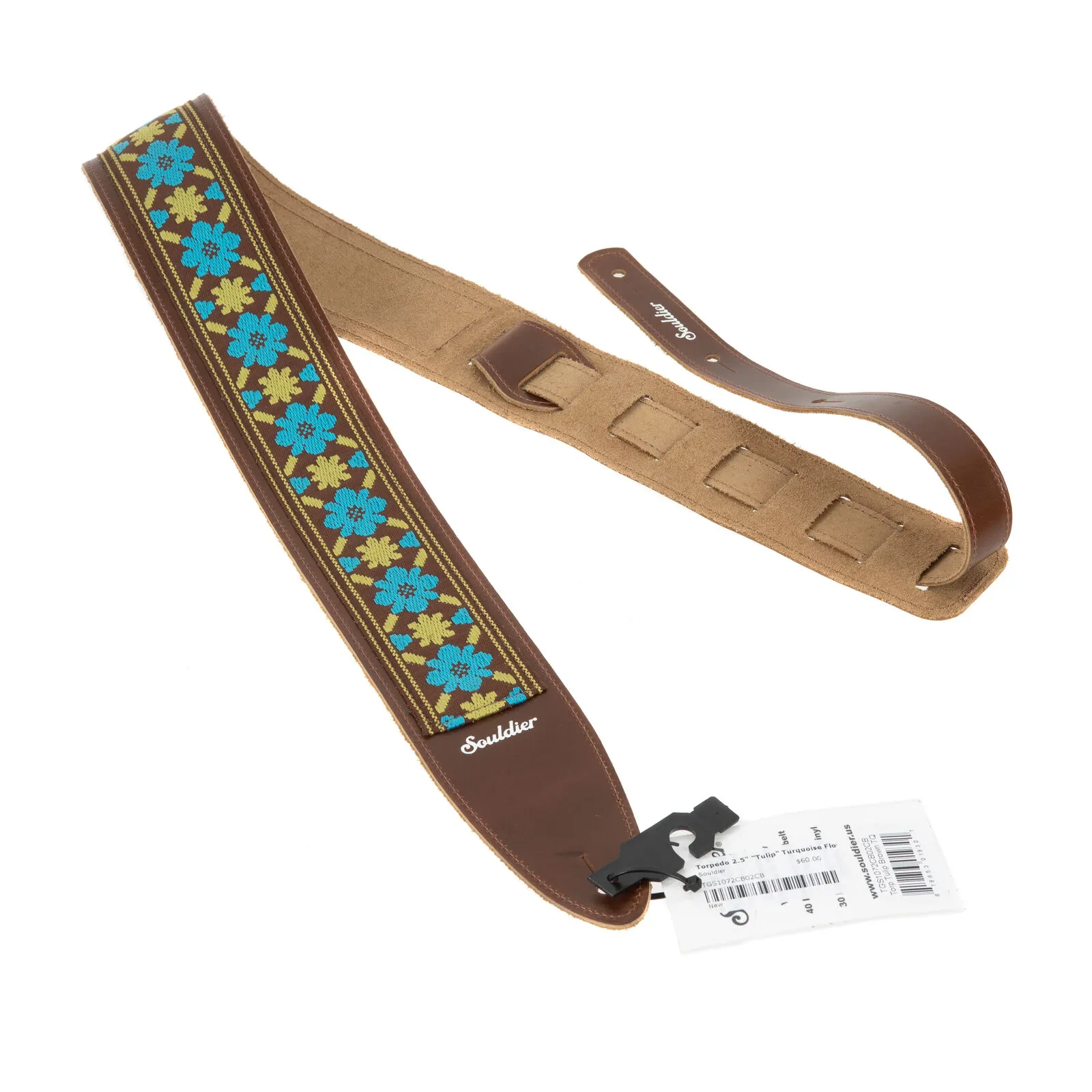 Ремень для гитары Souldier TGS1072CB02CB Torpedo Tulip Turquoise