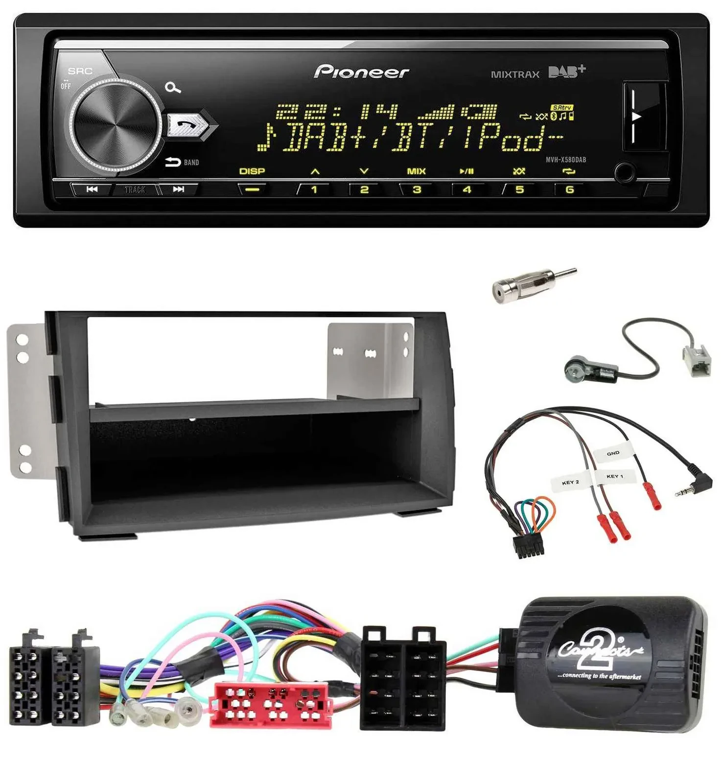 Pioneer Bluetooth USB DAB Lenkrad Autoradio für Kia Venga (2010-2019)