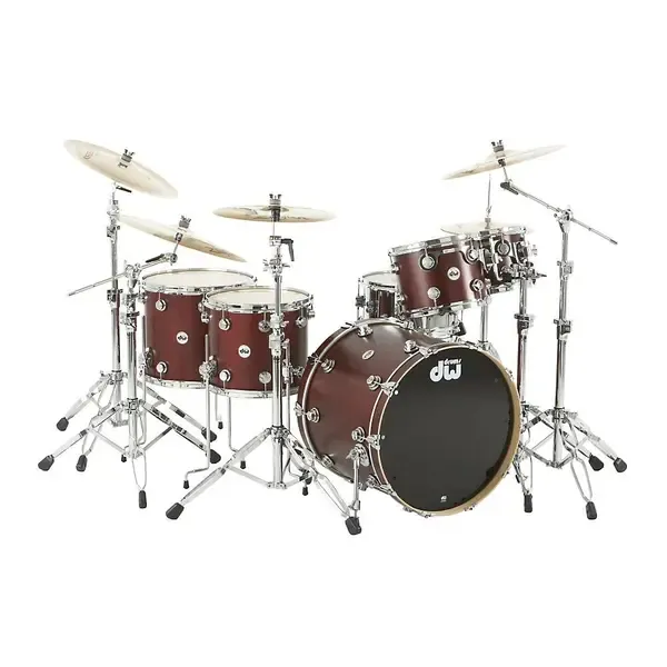 Ударная установка акустическая DW Collector's Series Satin Oil 5-Piece Shell Pack Ox Blood Red Chrome Hardware