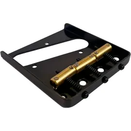 AxLabs Tele-Style Steel Plate Bridge with Brass Compensated Saddles Black