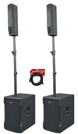 Портативная акустическая система Rockville Titan Column 12 Black с кабелем (пара)