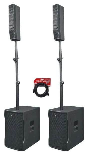 Портативная акустическая система Rockville Titan Column 12 Black с кабелем (пара)