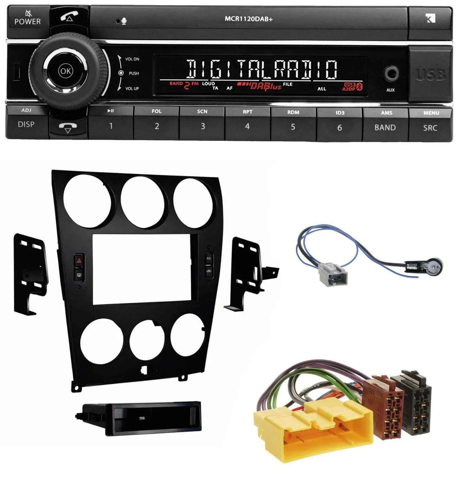 Kienzle Bluetooth MP3 USB DAB Autoradio für Mazda 6 (2006-2008)