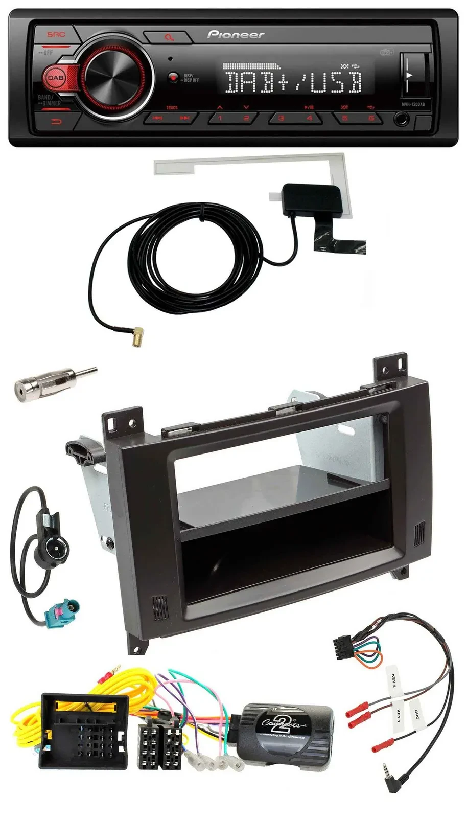 Pioneer 1DIN MP3 DAB USB Lenkrad Autoradio für Mercedes Vito W447 ab 14 Audio 10