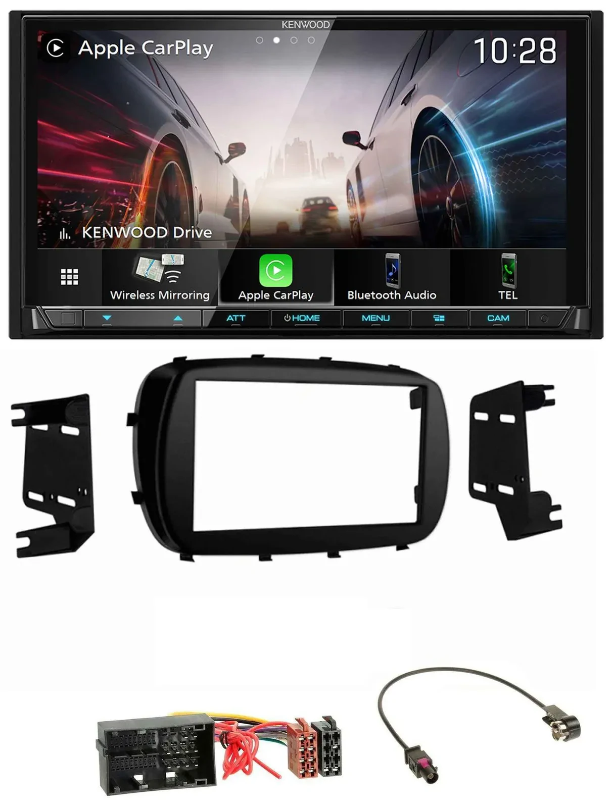 Kenwood MP3 2DIN USB DAB Bluetooth Autoradio für Fiat 500X (ab 2015)