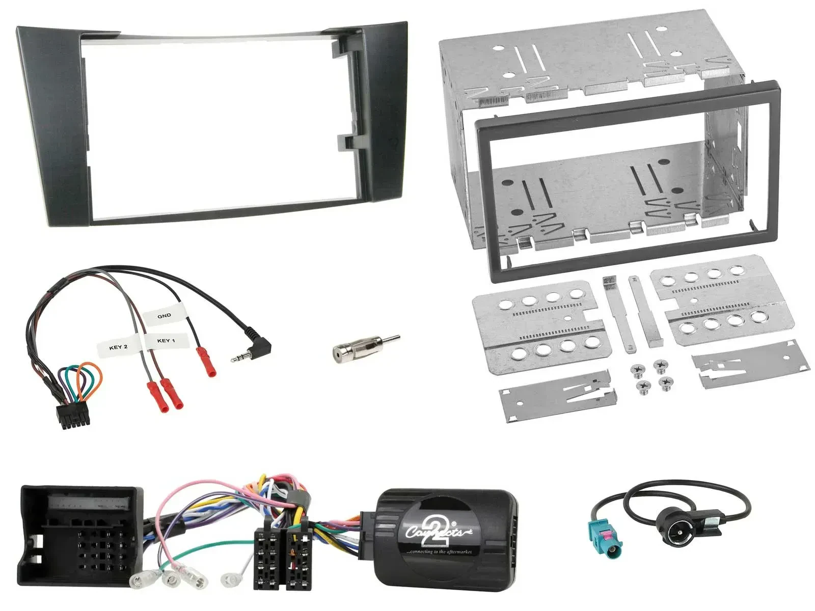 Radioset Lenkradadapter Doppel DIN Autoradio für Mercedes E-Klasse 2002-2008 W21