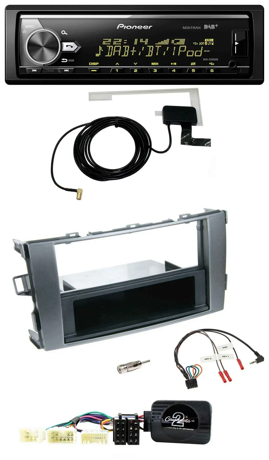 Автомагнитола для Toyota Avensis T25 Pioneer Bluetooth, DAB, USB (с 2003 г.)