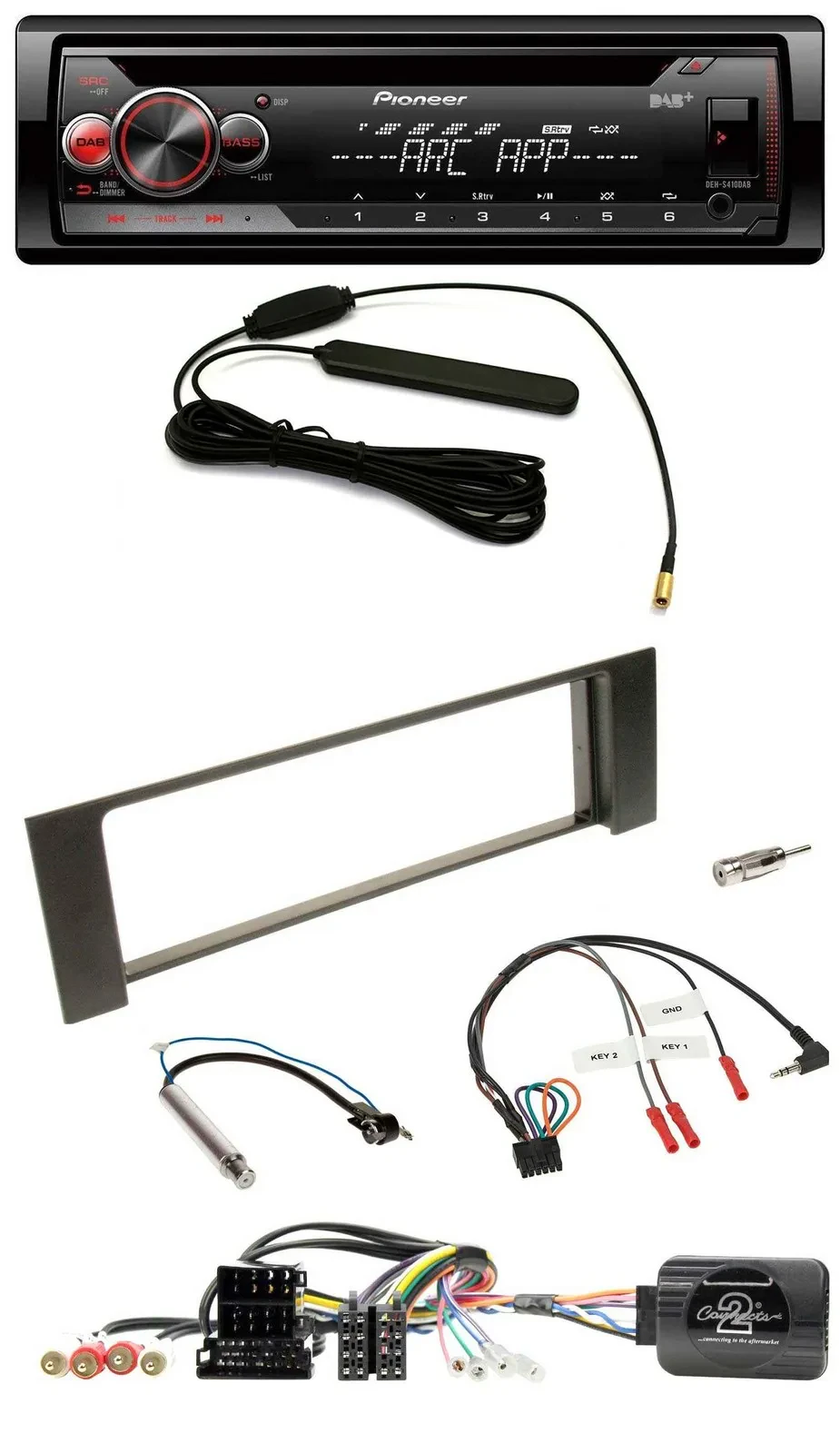 Pioneer CD USB Lenkrad DAB MP3 Autoradio für Audi A4 2000-2004 Can-Bus ISO