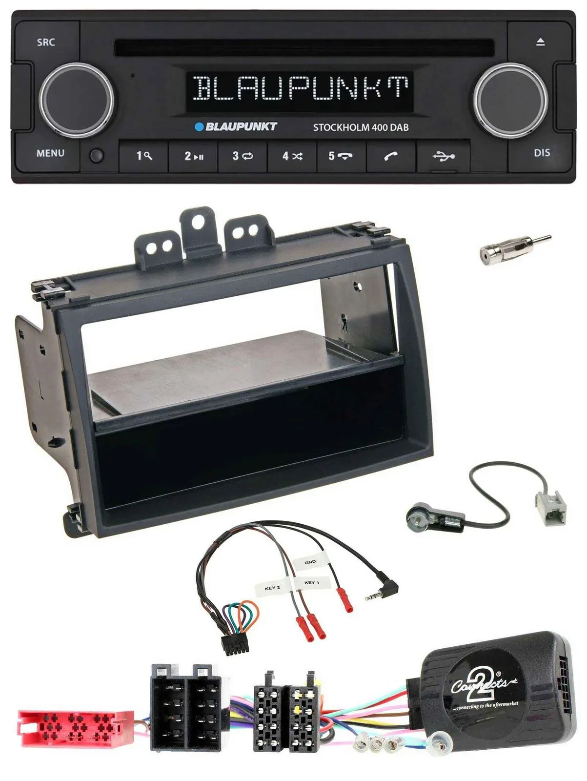 Blaupunkt Lenkrad Bluetooth DAB CD USB Autoradio für Hyundai i20 09-11 schwarz R
