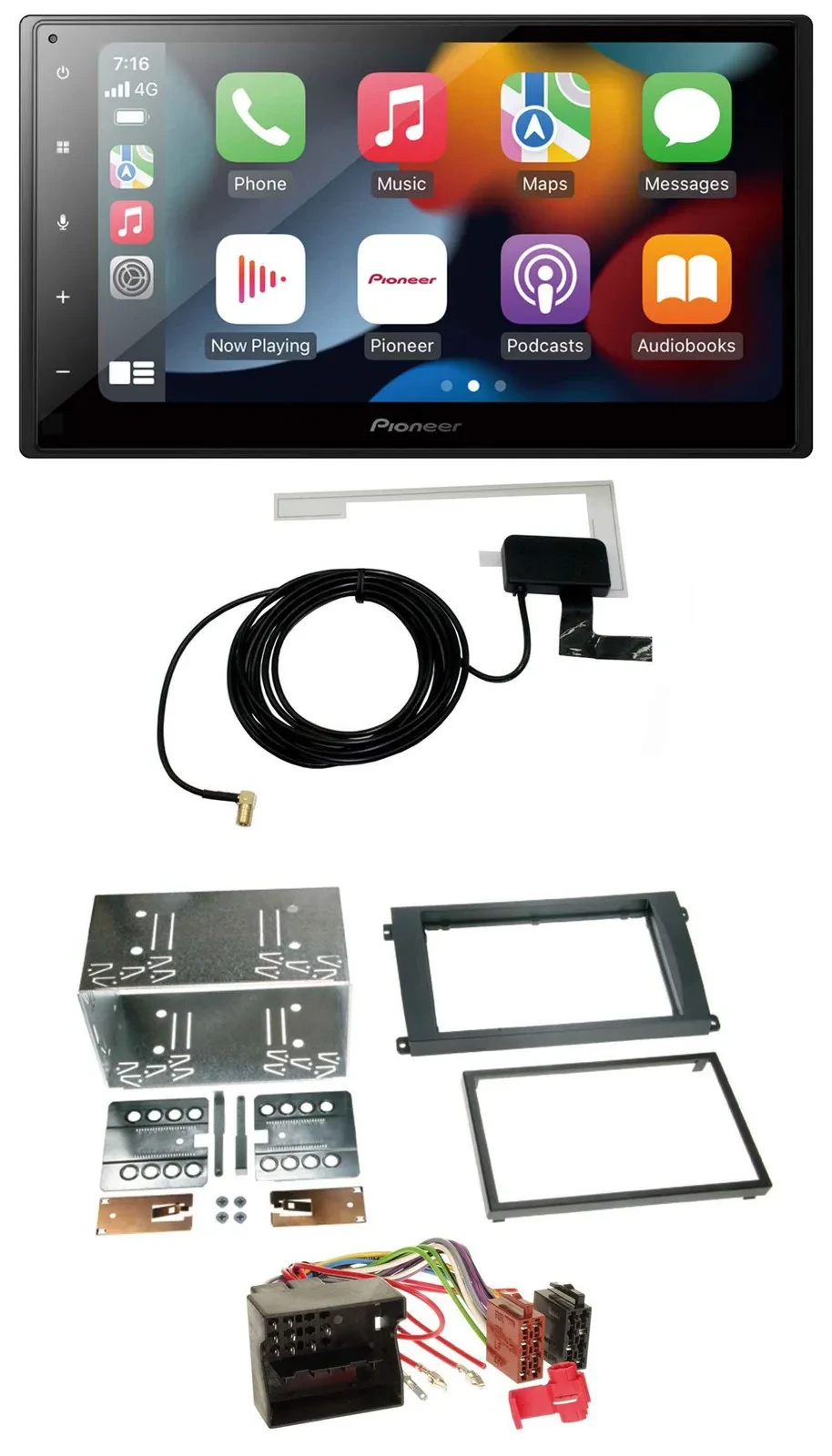 Автомагнитола для Porsche Cayenne 2007–2010 Pioneer 2-DIN, MP3, USB, Bluetooth, DAB