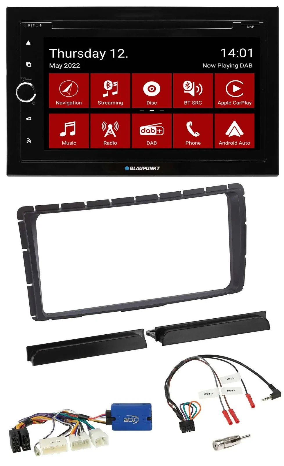 Автомагнитола для Toyota Hilux Blaupunkt 2 DIN, DVD, Bluetooth, USB, DAB