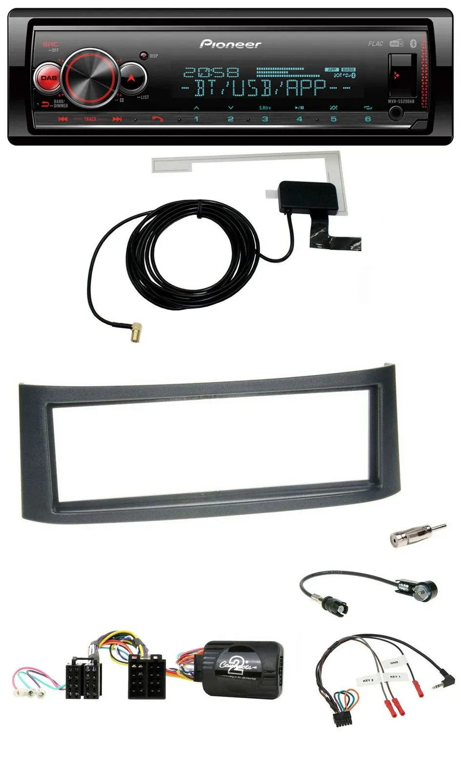 Pioneer Bluetooth DAB USB Lenkrad Autoradio für Smart ForFour W454 2004-2006 sch