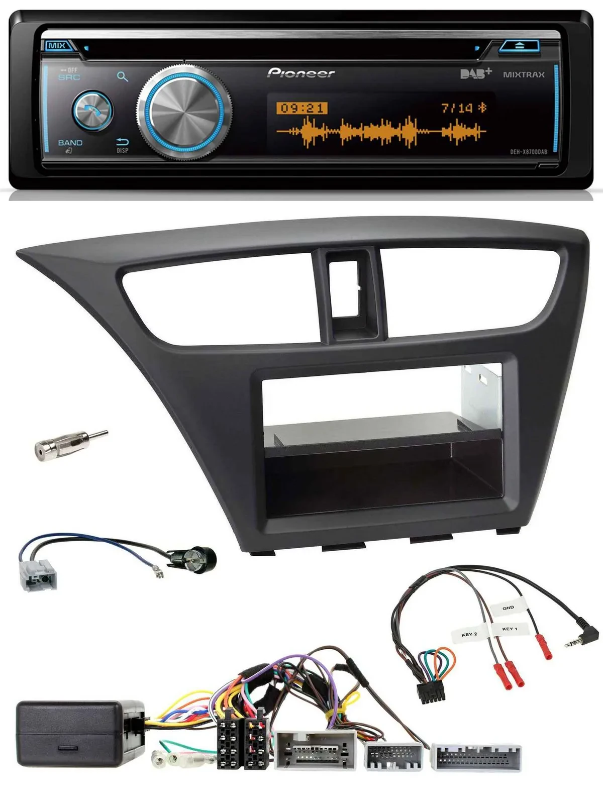 Автомагнитола Pioneer DAB USB CD Bluetooth для Honda Civic (с 2012)