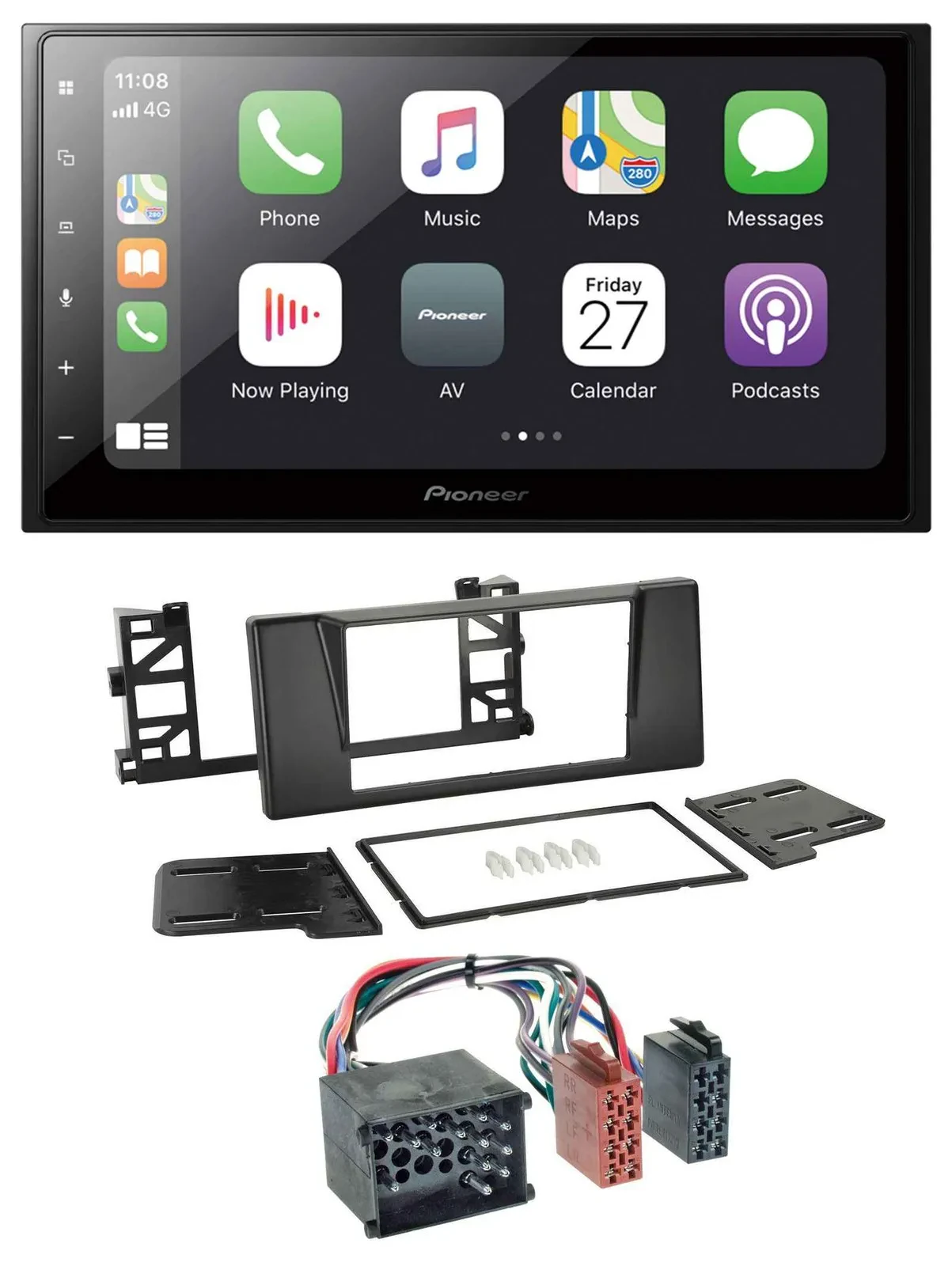 Pioneer MP3 Bluetooth DAB 2DIN USB Autoradio für BMW 5er (E39) X5 Rundpin